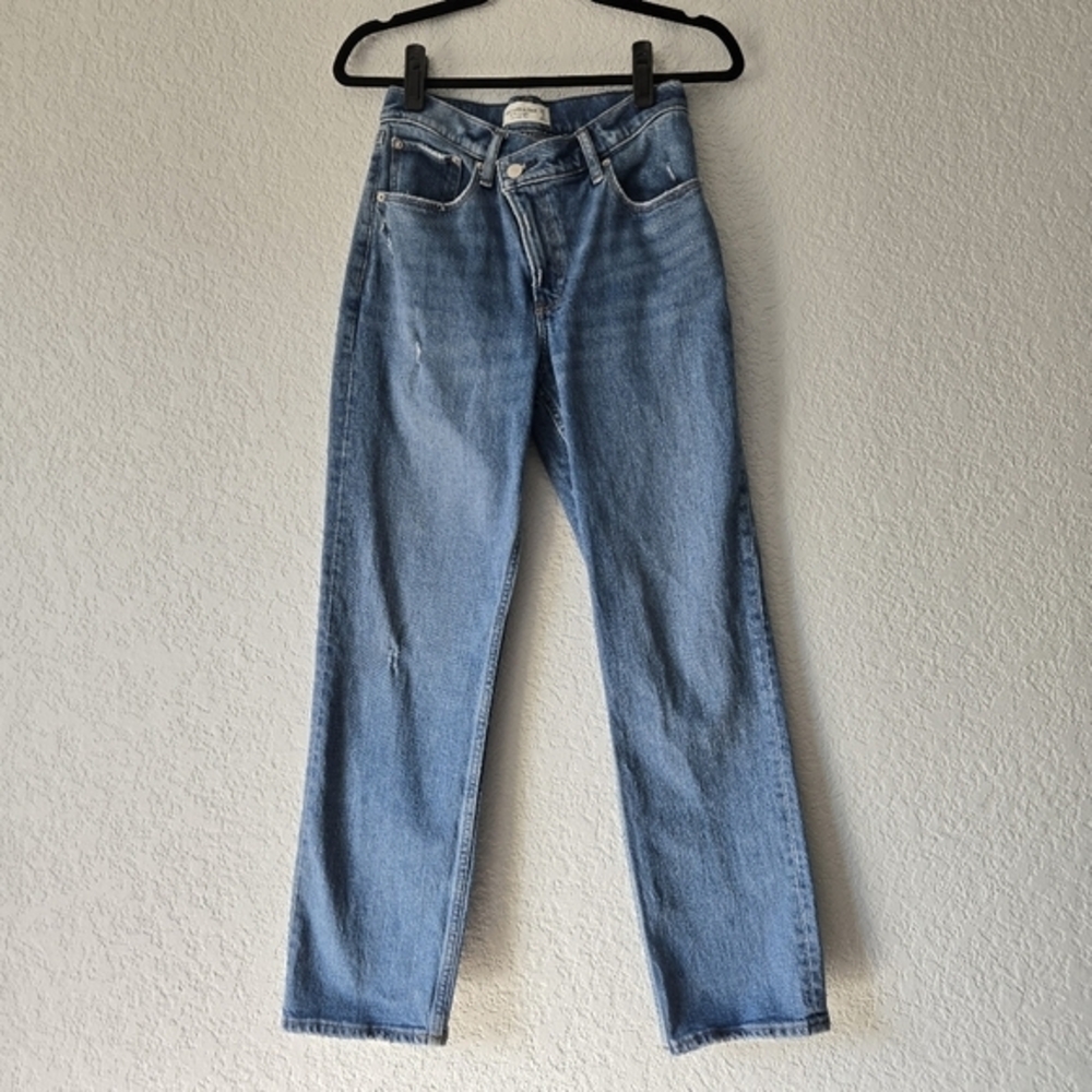 Abercrombie & Fitch The 90s Straight Ultra High Rise Criss Cross Jeans 26 2S